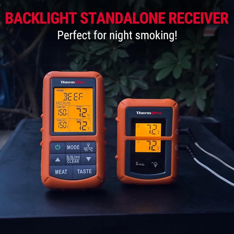 ThermoPro Wireless Meat Thermometer Dual Probe Digital Thermometer for BBQ Grill gallery
