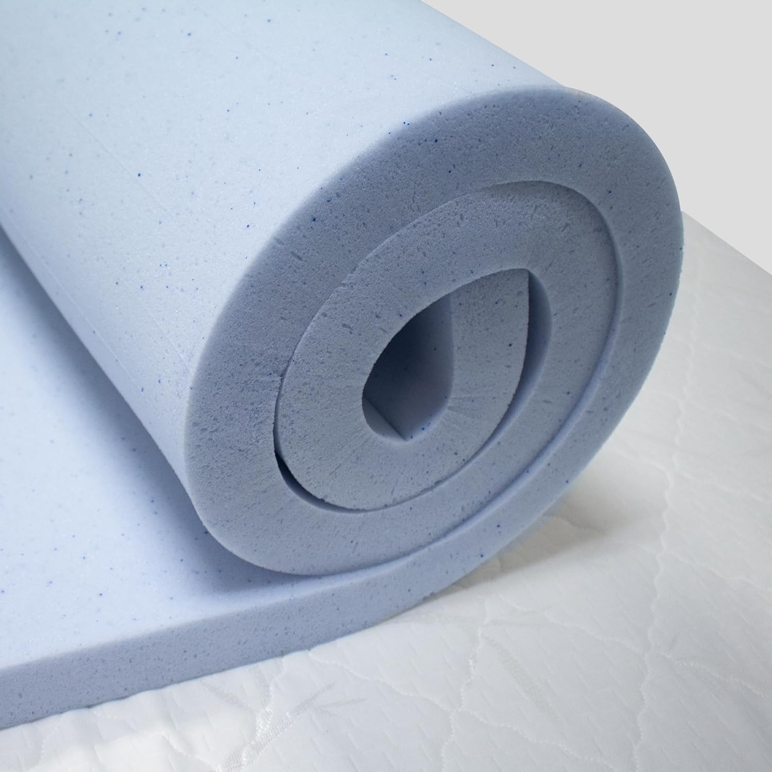 2 Inch RV Gel Memory Foam Mattress Topper, Bunk (35X75), Blue gallery