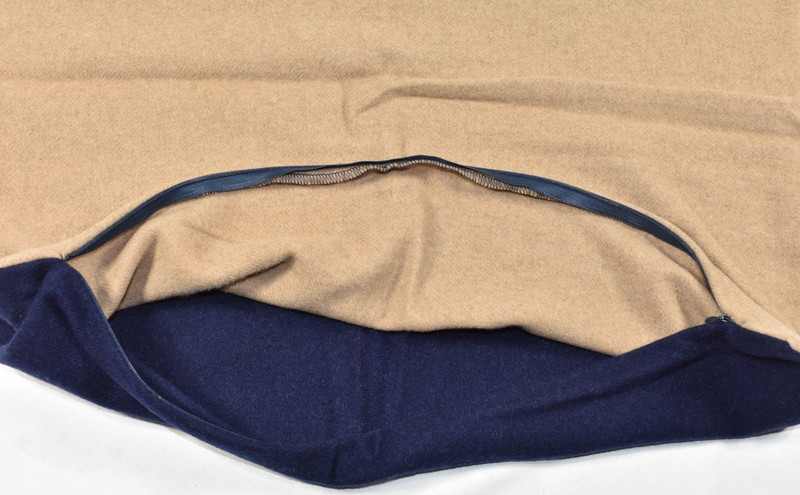 Williams Sonoma SAMPLE Reversible Double Solid Cashmere Pillow Cover Navy Sand gallery