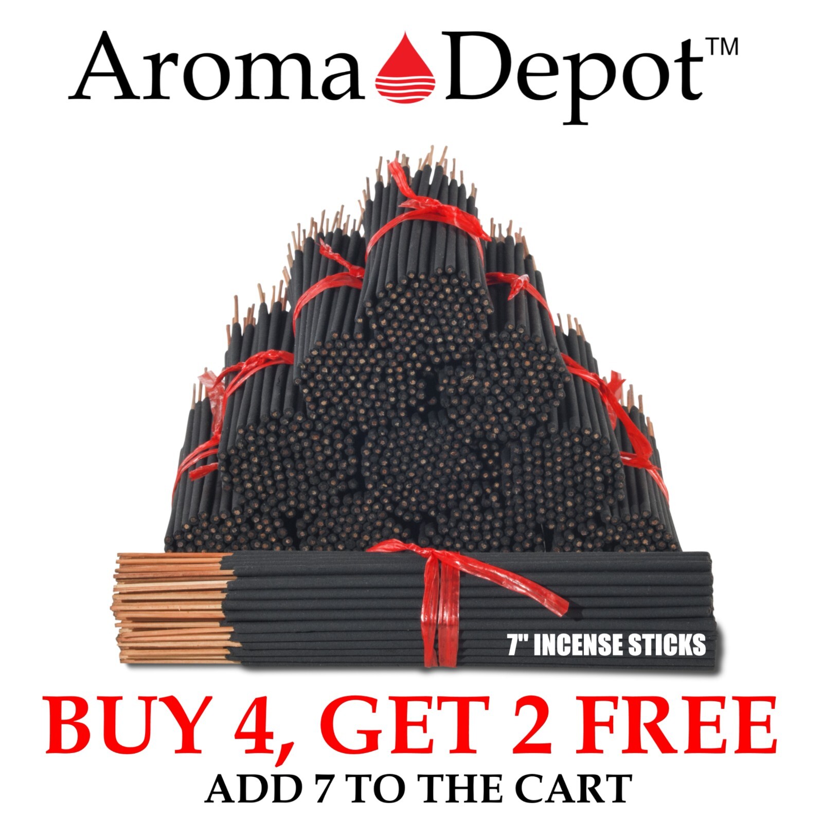 7'' Incense Sticks Heavily Scented Quality Hand Dipped 100 CHARCOAL Sticks gallery