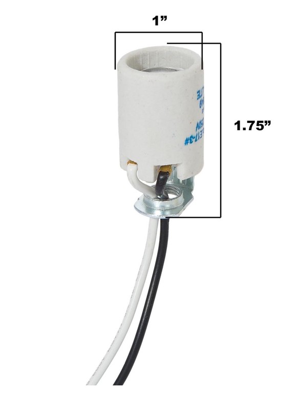 B&P Lamp Intermediate Base E17 Keyless Unglazed Porcelain Socket with Wire gallery
