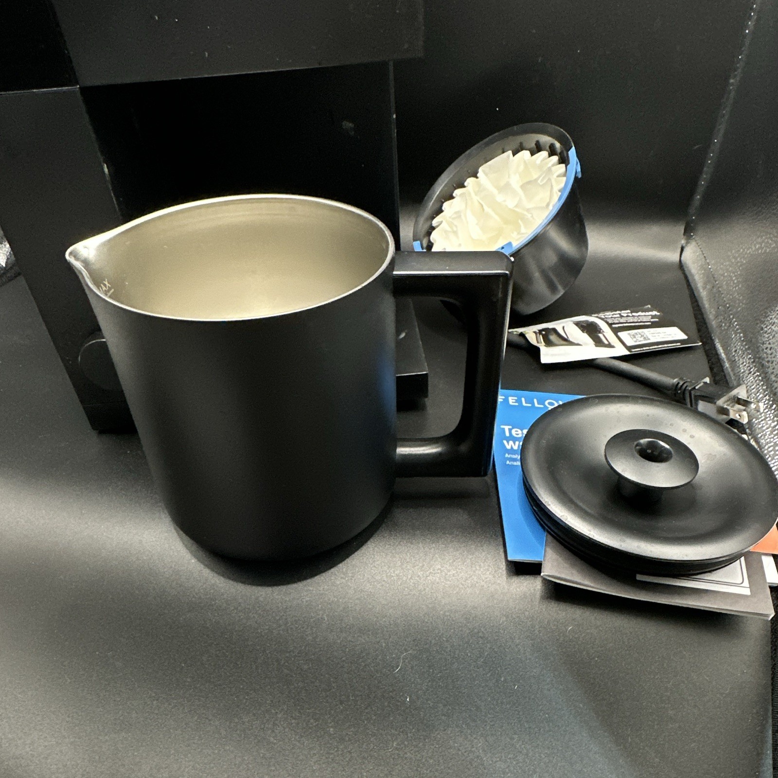 Fellow Aiden Precision Filter Coffee Machine Black w/ Carafe, Filters, Lid gallery