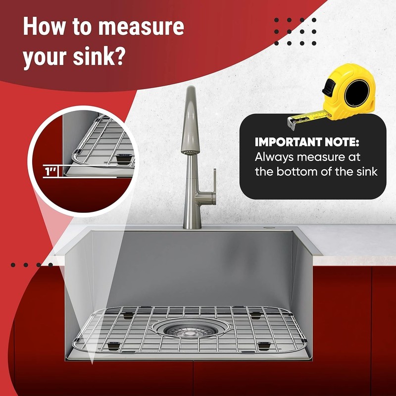 Kitchen Sink Protector Grid, Stainless Steel Sink Bottom Rack 13.6" x 11.6" gallery