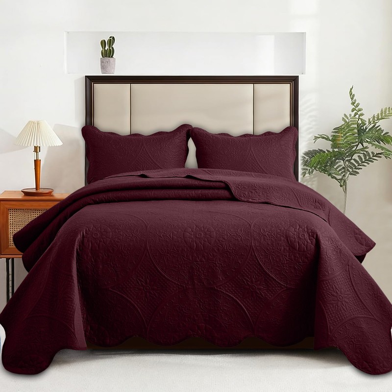 Luxurious Quilt Bedspread Bedding Set Queen King Size Coverlet Comforter Sets US gallery