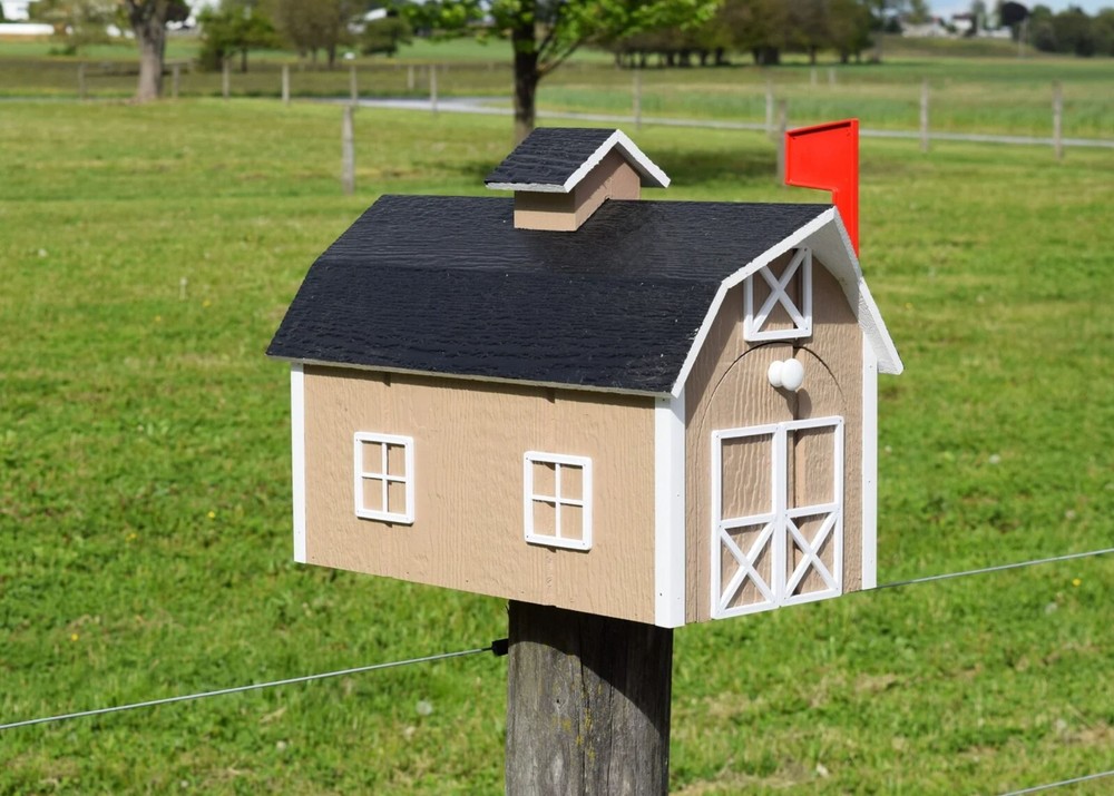 TWO DOORS Barn Mailbox | Amish handmade | Post not included | Made in USA