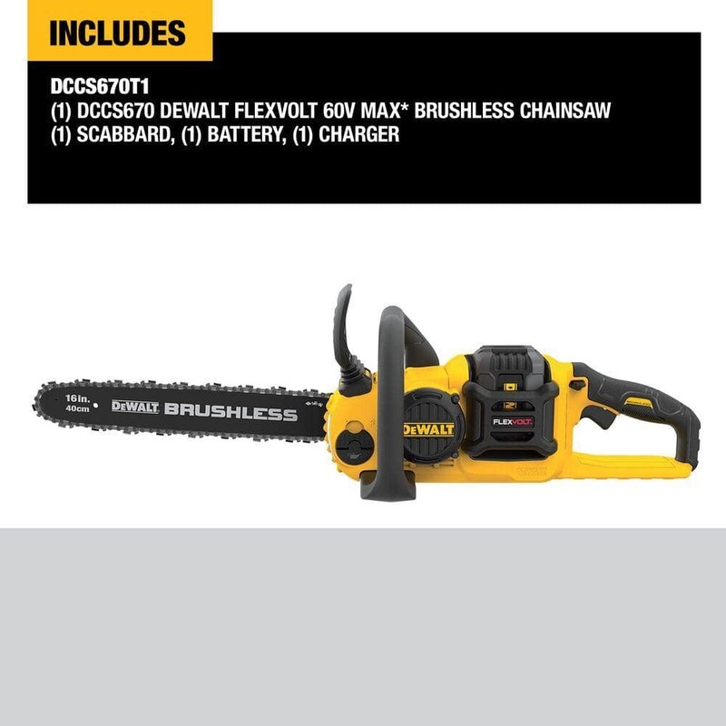 DEWALT FLEXVOLT 60V MAX 16in. Battery Powered Chainsaw Kit w/6 Ah Battery gallery
