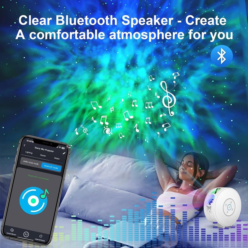 Smart Galaxy Star Projector for Bedroom - APP Voice Control Bluetooth Speaker... gallery