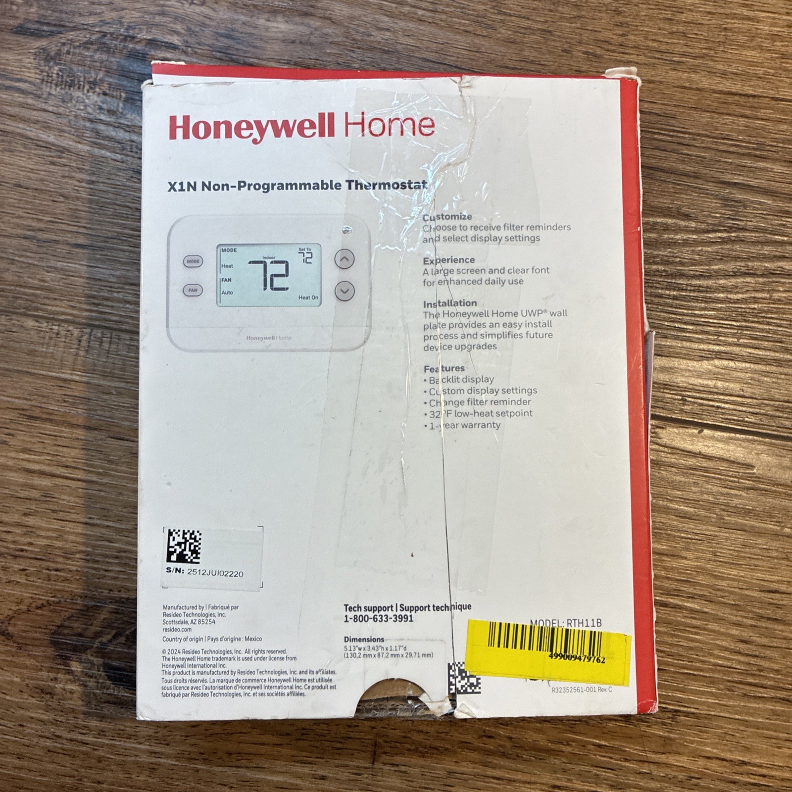 Honeywell Home X1N Non-Programmable Thermostat RTH11B gallery