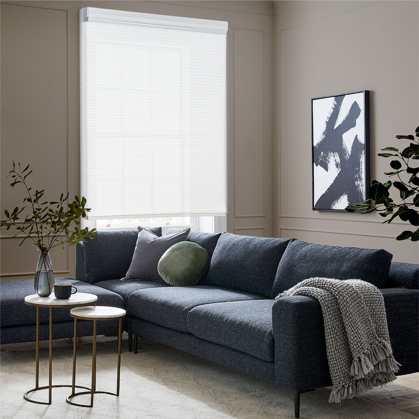 Cellular Honeycomb Window Shades and Blinds Light Filtering, White gallery