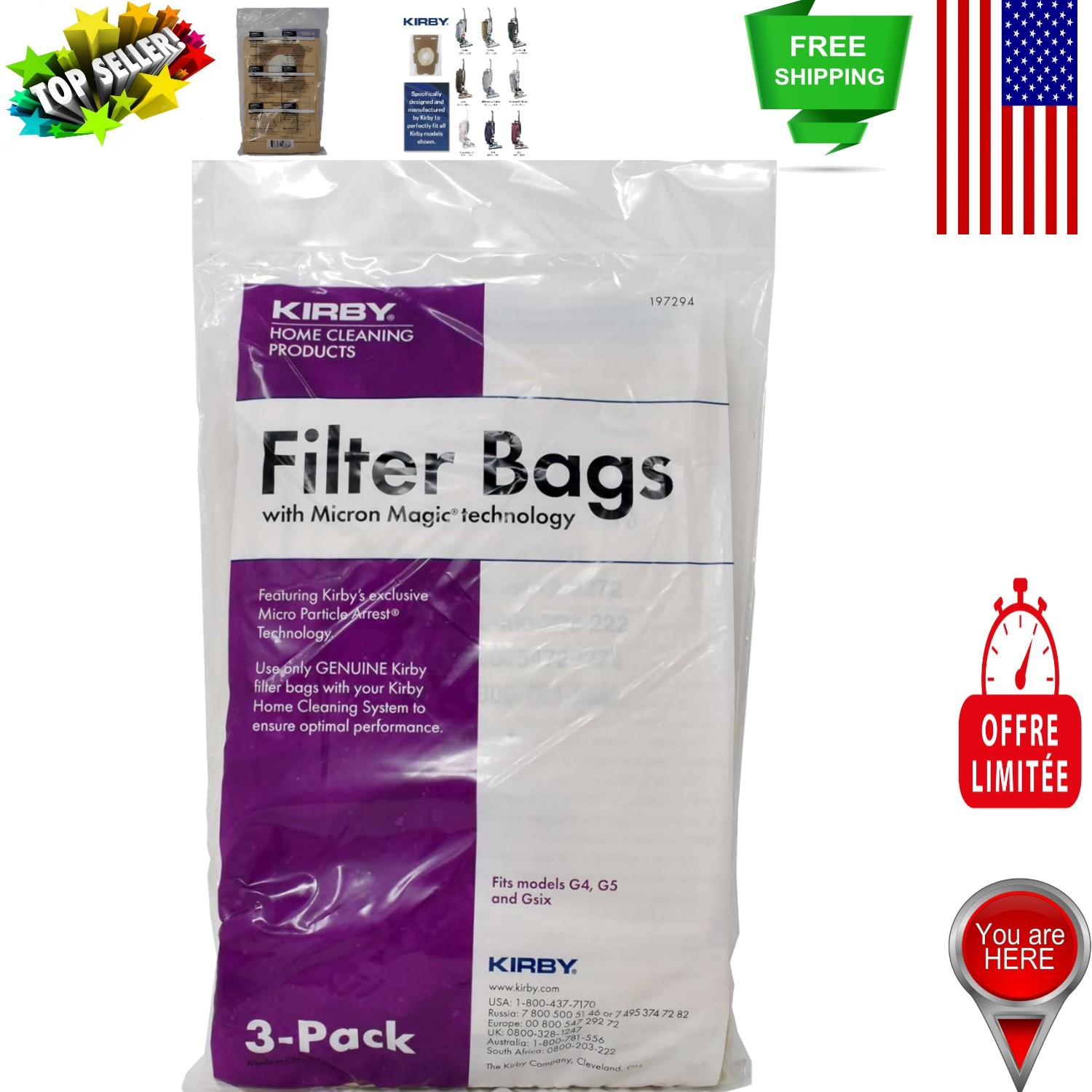 Durable 3-Pack Kirby Micron Magic Vacuum Bags - Optimal Filtration for G-Series gallery