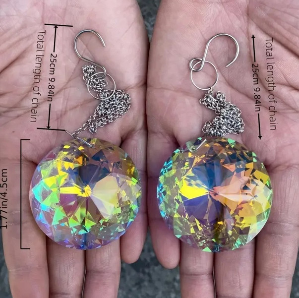2Pcs, round Crystal Sun Catchers, Glass Prism Hanging Sun Catchers, Rainbow Make gallery