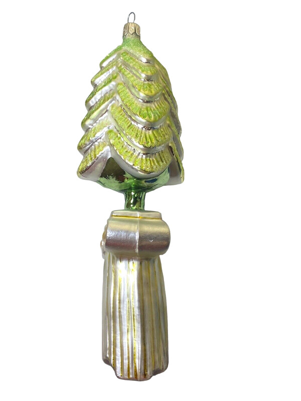 CHRISTOPHER RADKO SIGNED 93 Classic Christmas Tree Blown Painted Glass Ornament gallery