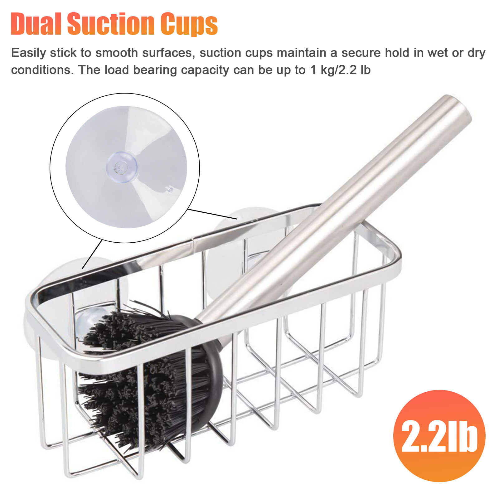 Sponge Holder Suction Cups Kitchen Sink Drain Rack Soap Storage Shelf Organizer gallery