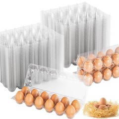 Egg Cartons Cheap Bulk 100 Pack, 1 Dozen Plastic Egg Carton for Refrigerator,…