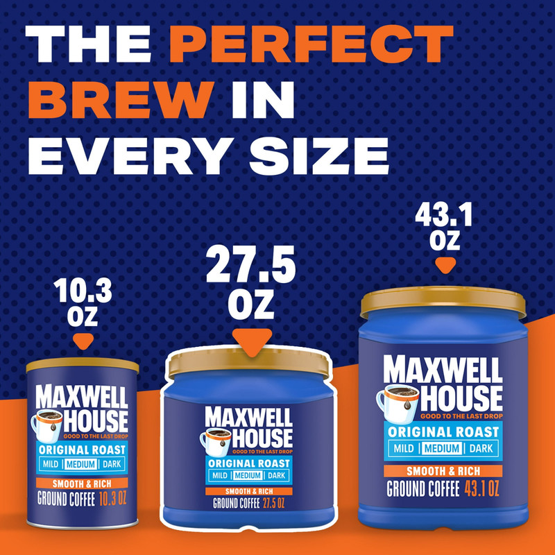 6 Pack Maxwell House Original Medium Roast Ground Coffee 27.5 oz Canister Medium gallery