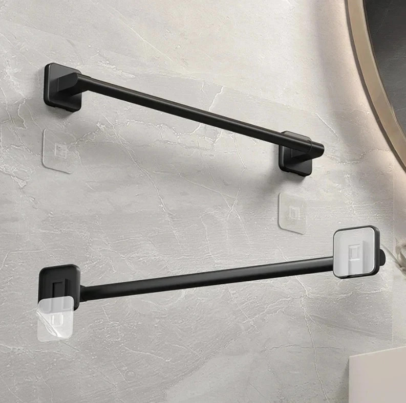 1pc Self-Adhesive Bathroom Towel Rack No-Drill Aluminum Alloy Towel Holder gallery