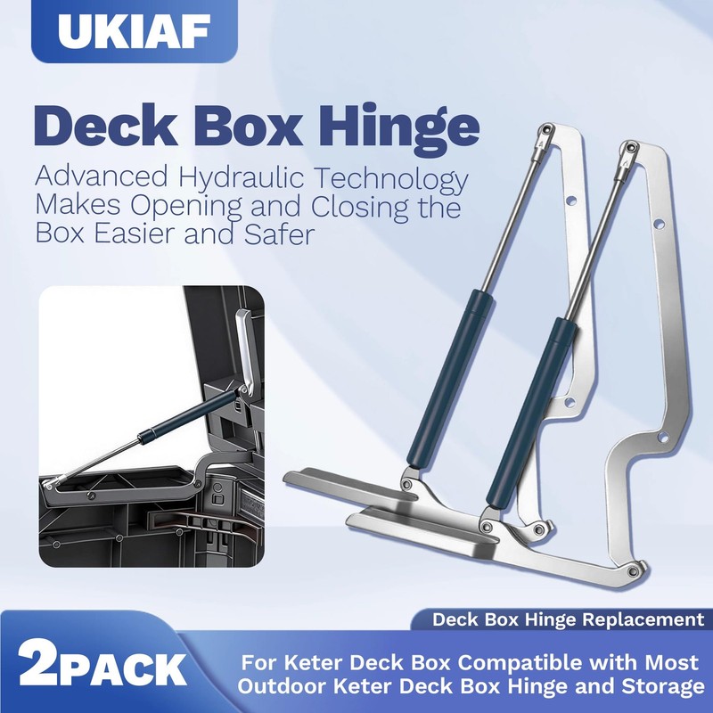 2 Pack Deck Box Hinge Replacement for Keter Outdoor Storage Box Made of Galva... gallery