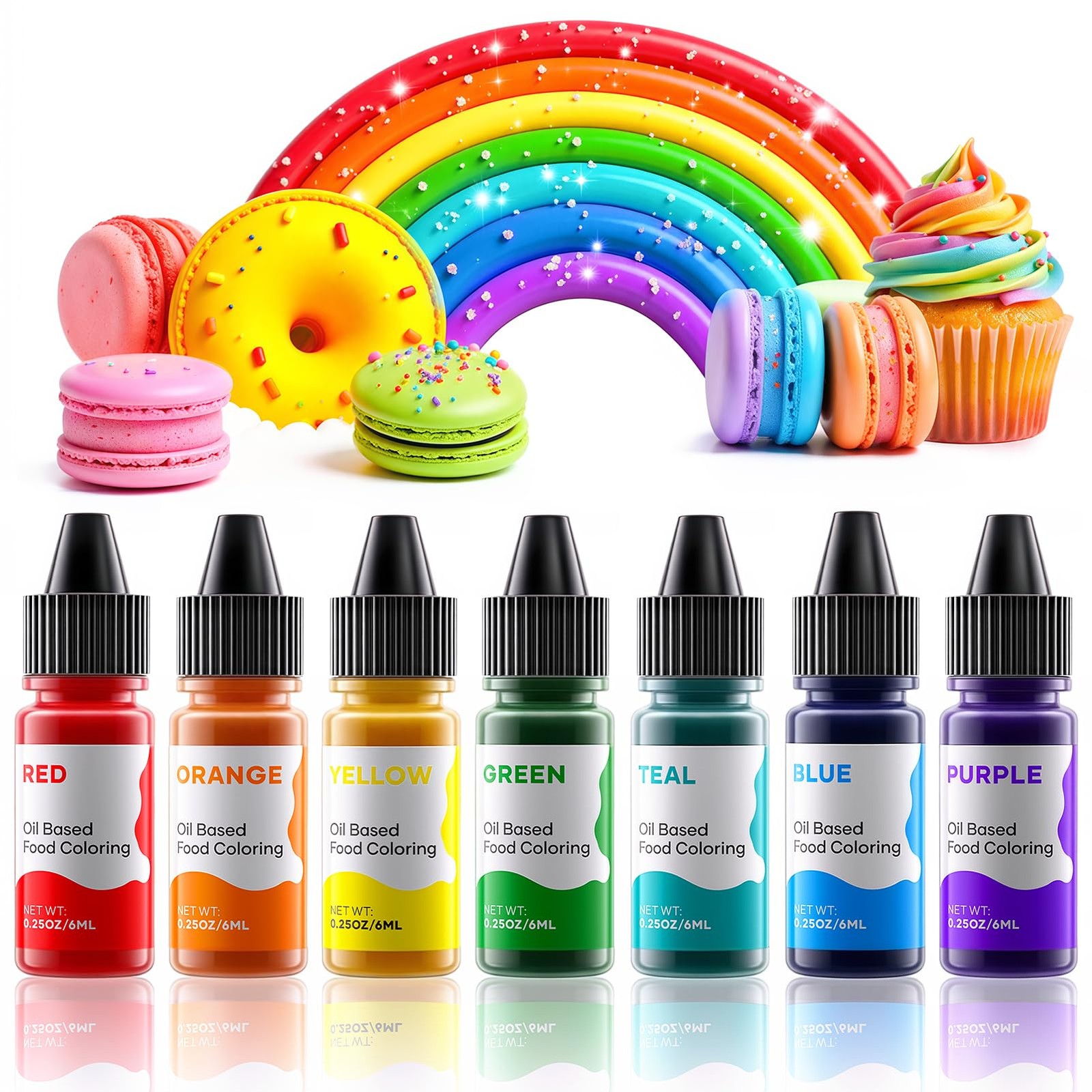 Oil Based Food Coloring for Chocolate Rainbow Oil Edible Food Dye Set for Hal... gallery