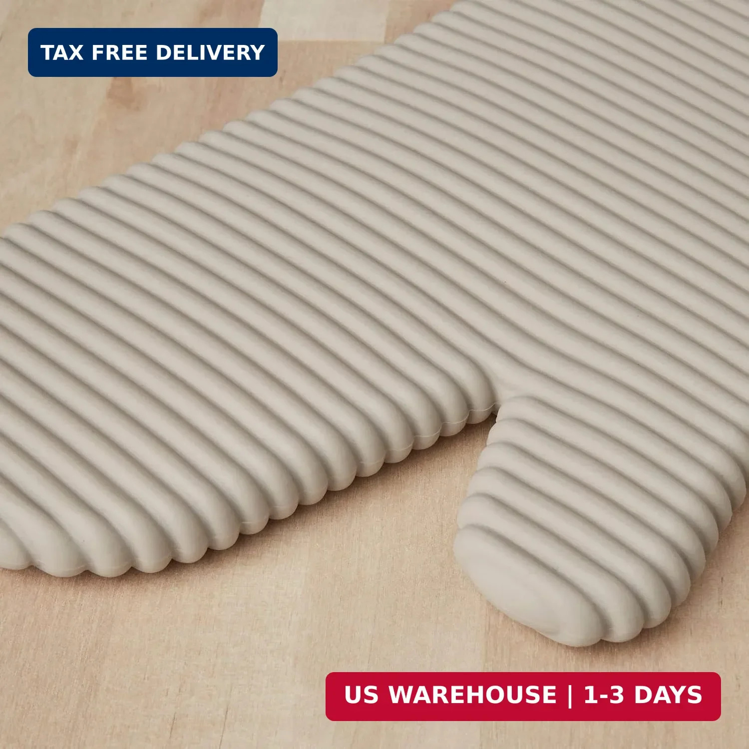 KITCHENAID Ribbed Soft Silicone Oven Mitt 2-Pack Set, 7.5"x13", Milkshake gallery