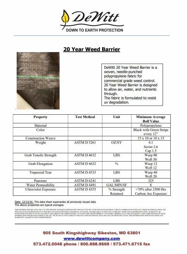 DeWitt Weed Barrier - Professional Max - Heavy Duty Woven Fabric 8 FT X 250 FT gallery