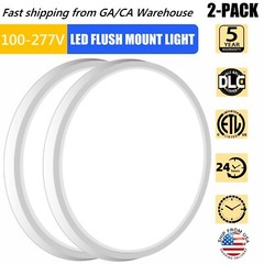 3600lm LED Flush Mount Ceiling Light Super Slim, 28Watt 3000K/4000K/5000K 2 Pack