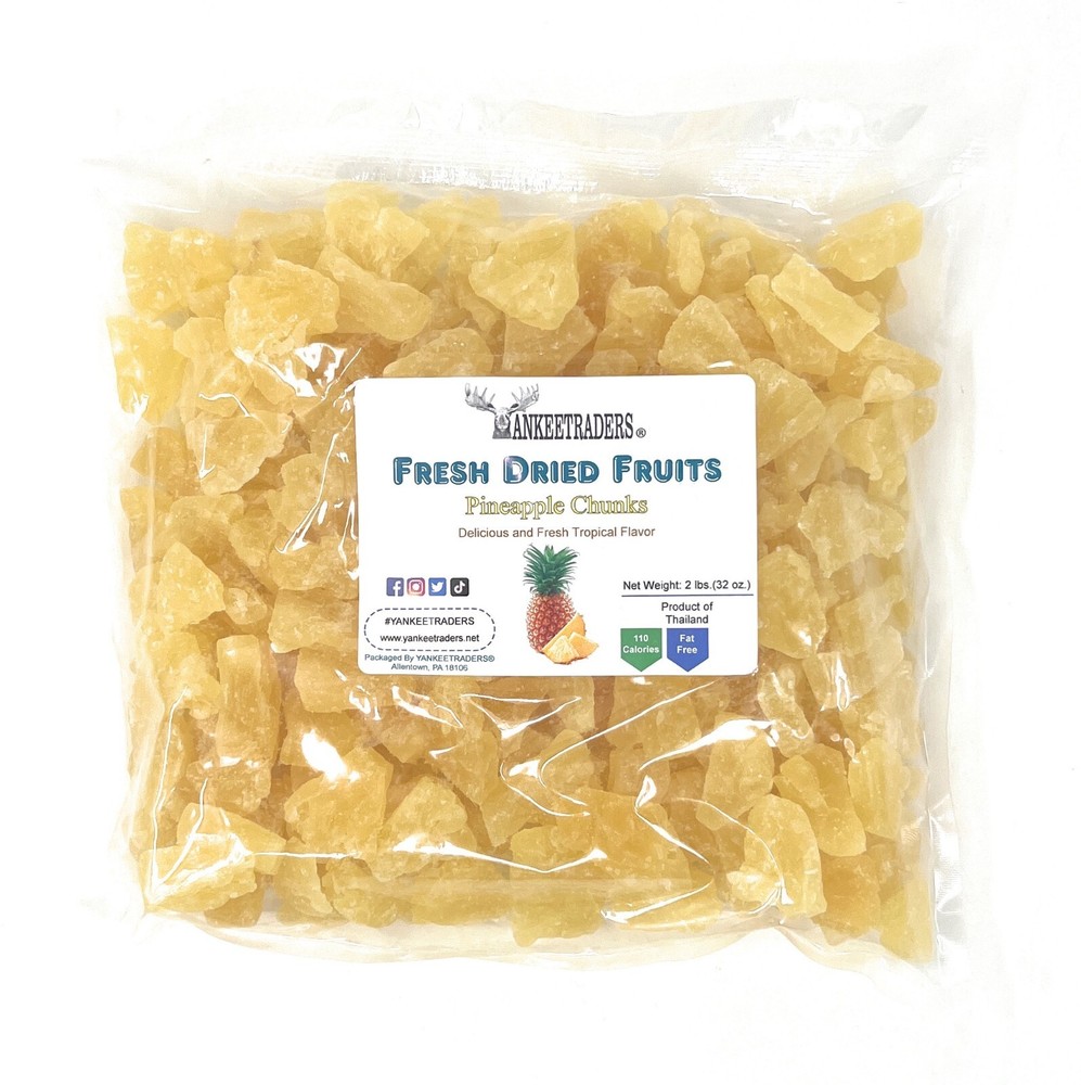 Dried Pineapple Chunks, 2 lbs. ~ YANKEETRADERS® Brand ~ FREE SHIPPING
