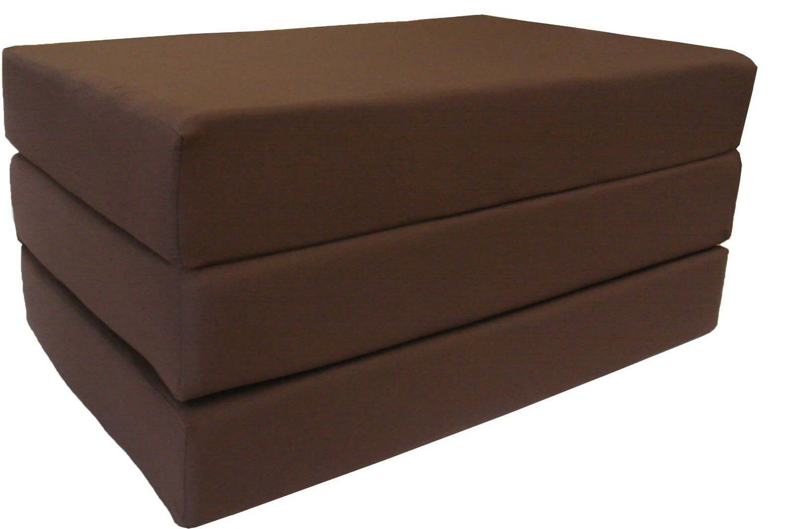 Full Size Brown Tri Fold Foam Bed, Folding Mattress 6 x 54 x 75, 1.8 lbs Density gallery