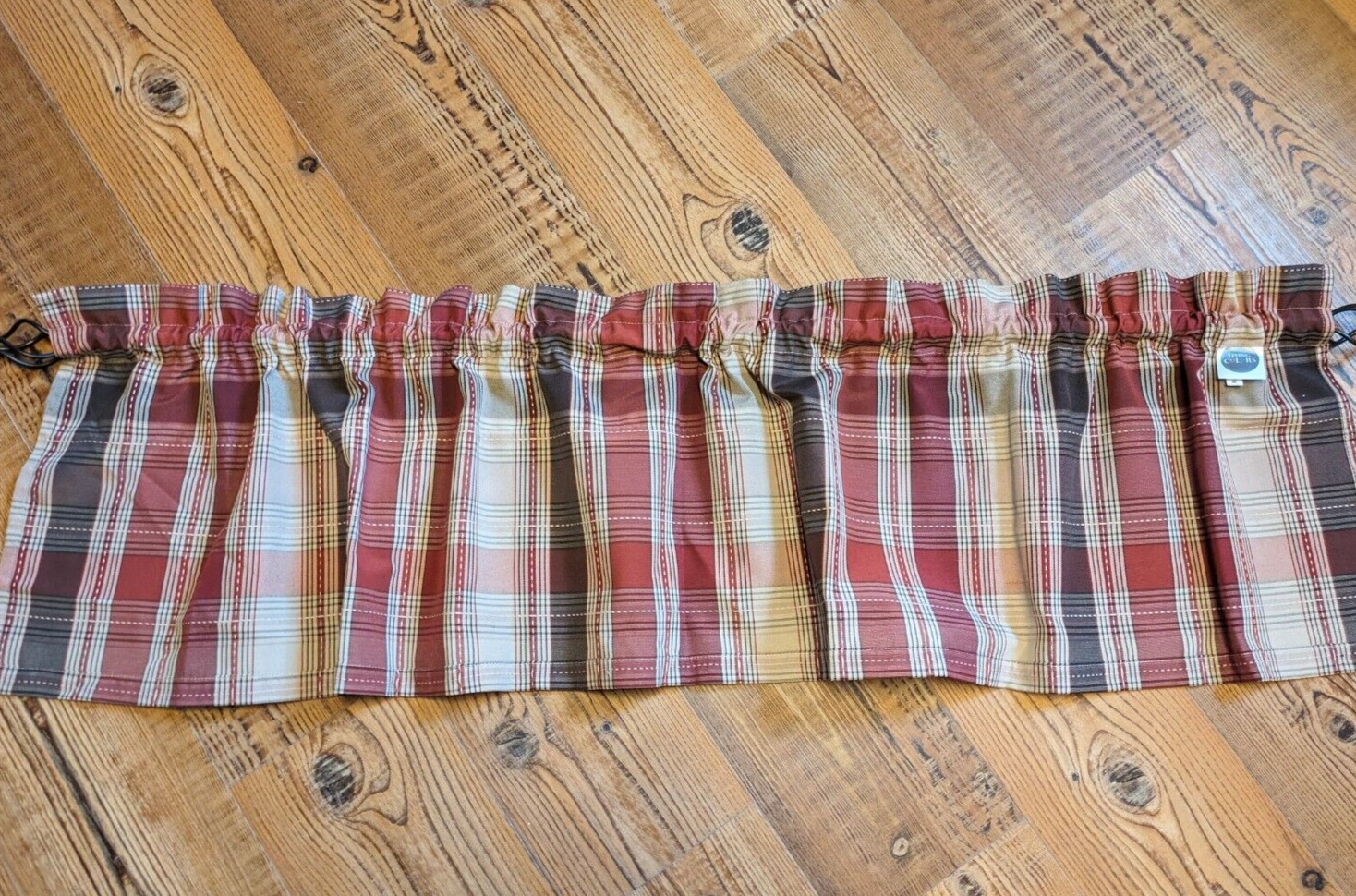Country Plaid Red Brown & Beige Straight Valance 58"x15" gallery