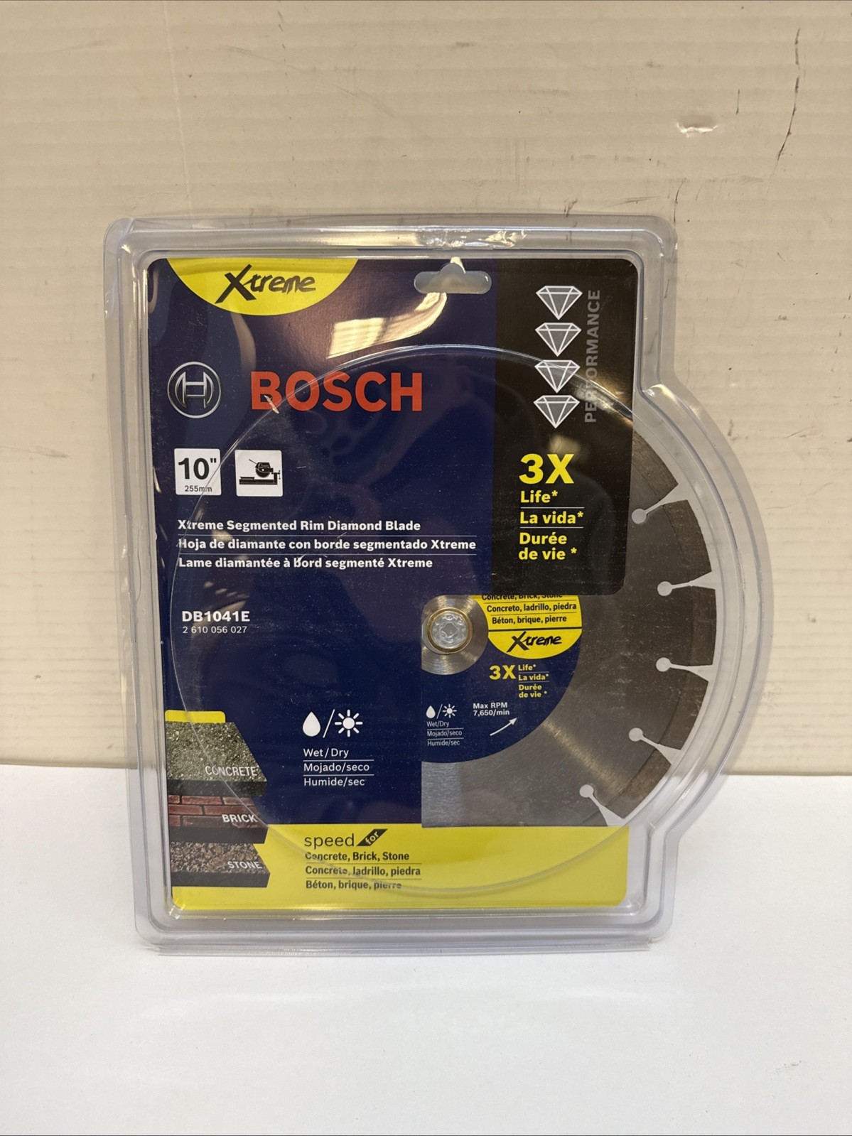 BOSCH DB1041E 10 in. Xtreme Segmented Rim Diamond Blade w/ 5/8 in. 7/8 in Arbor gallery