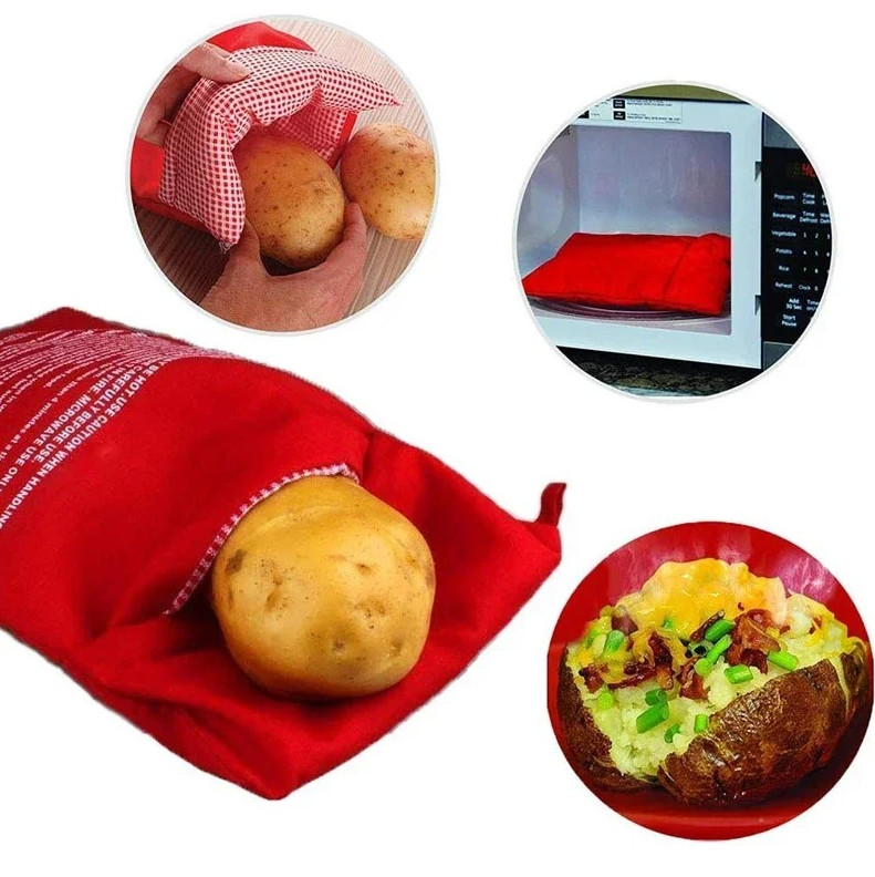 Reusable Microwave Potato Bag Quick Baked Potato Cooker Pouch 4 Minutes gallery