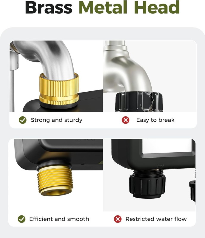 Brass Sprinkler Timer Watering with Display Rain Delay & Manual Mode for Outdoor gallery