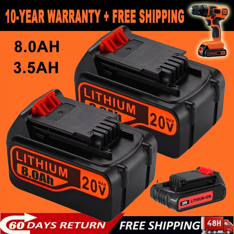 Pack 8.0Ah 20Volt LB2X4020 Battery FOR Black&Decker 20V MAX Lithium LBXR20 LBX20 gallery