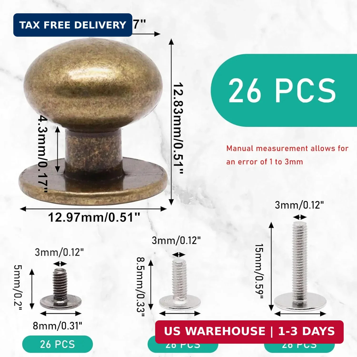 Mini Drawer Pulls, Metal Round Mini Knobs Handles Diameter 0.47inch for Jewelry gallery