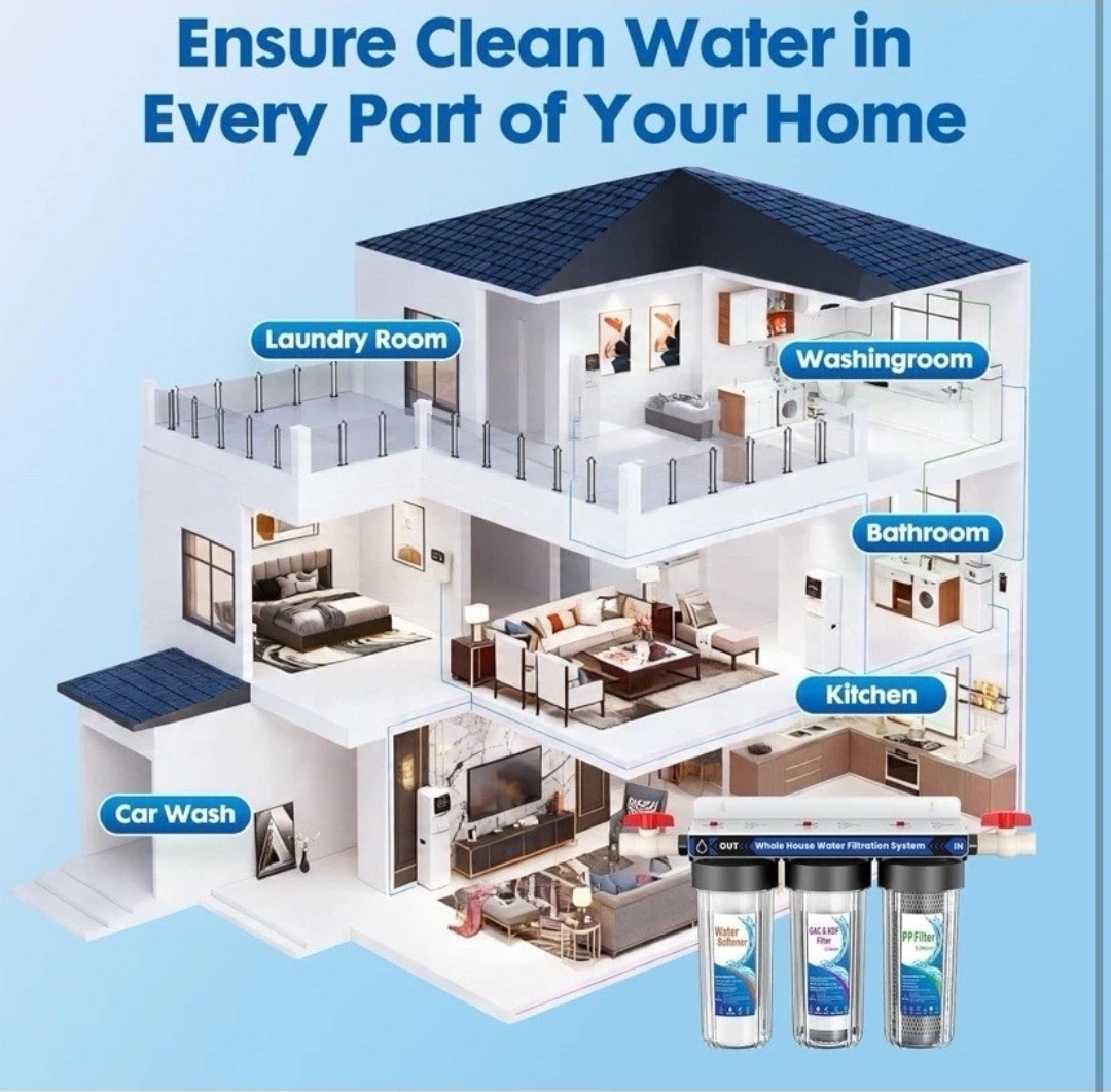 3-Stage Whole House Water Filtration System Kit 10"x2.5" GAC KDF PP Filters gallery