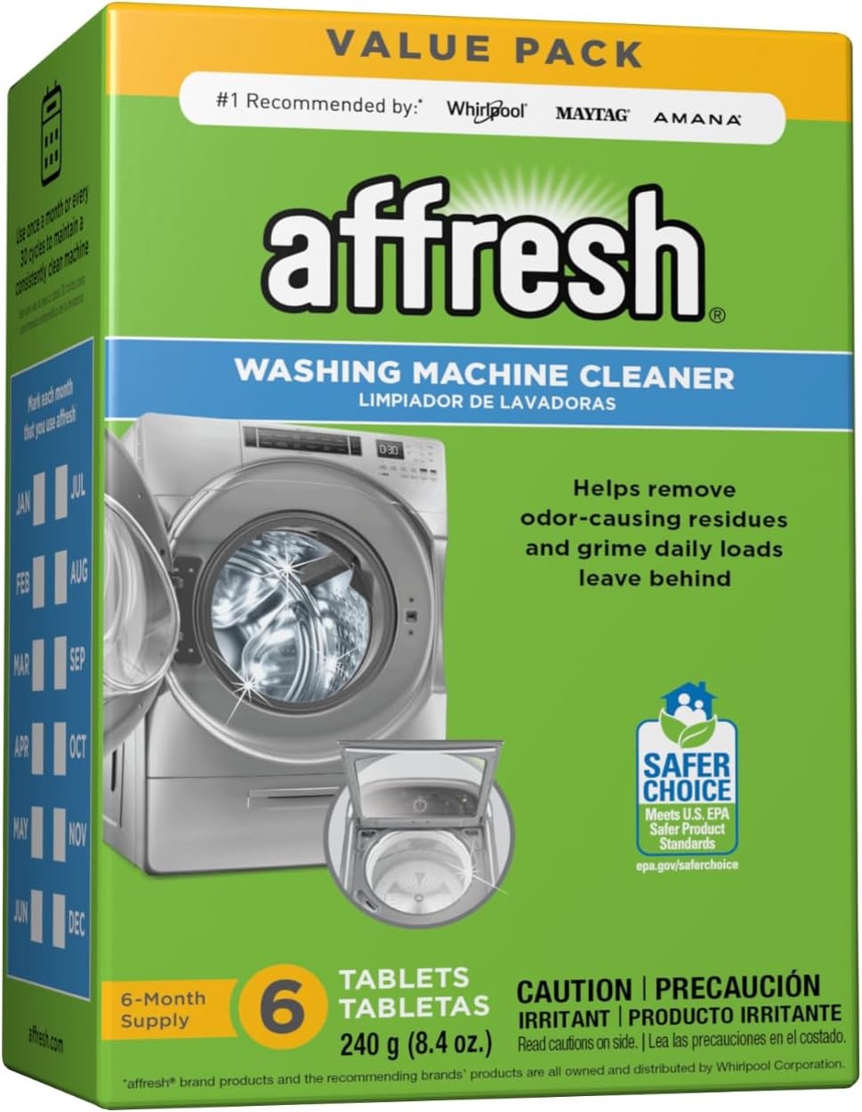 AFFRESH WASHING MACHINE CLEANER Cleans Front Top Load Washers 6 Tablets Cleaning gallery