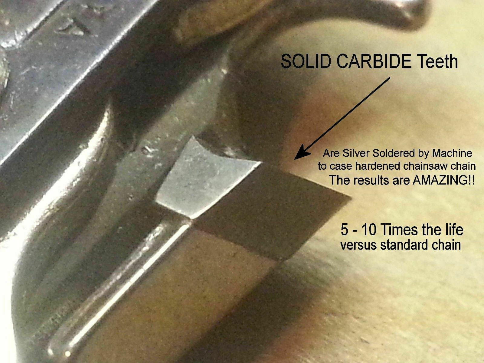 *SOLID CARBIDE* Chainsaw Chain Fits Husqvarna 120 130 130 135 MARK II SEE VIDEO gallery