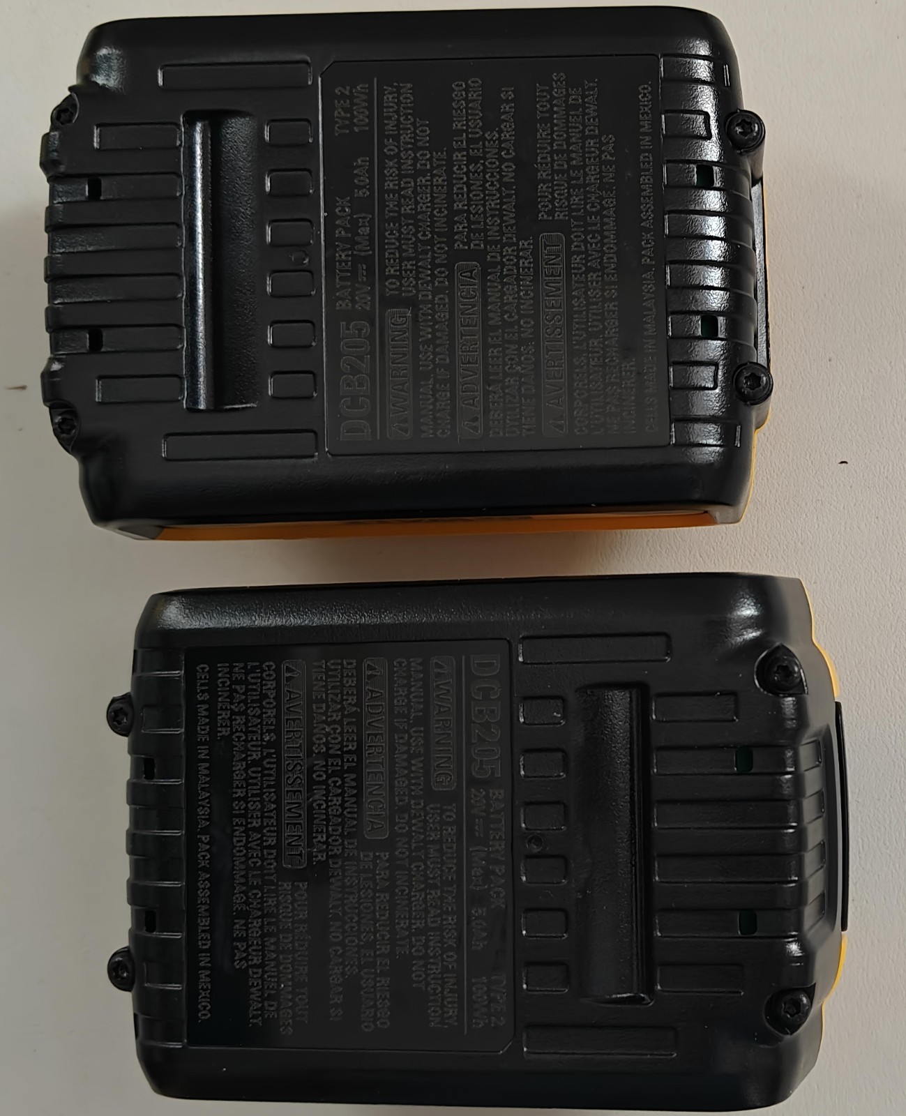 DEWALT DCB205-2 20V MAX Premium Lithium-Ion 5.0Ah Battery Pk 2 Pack 2025 Date gallery