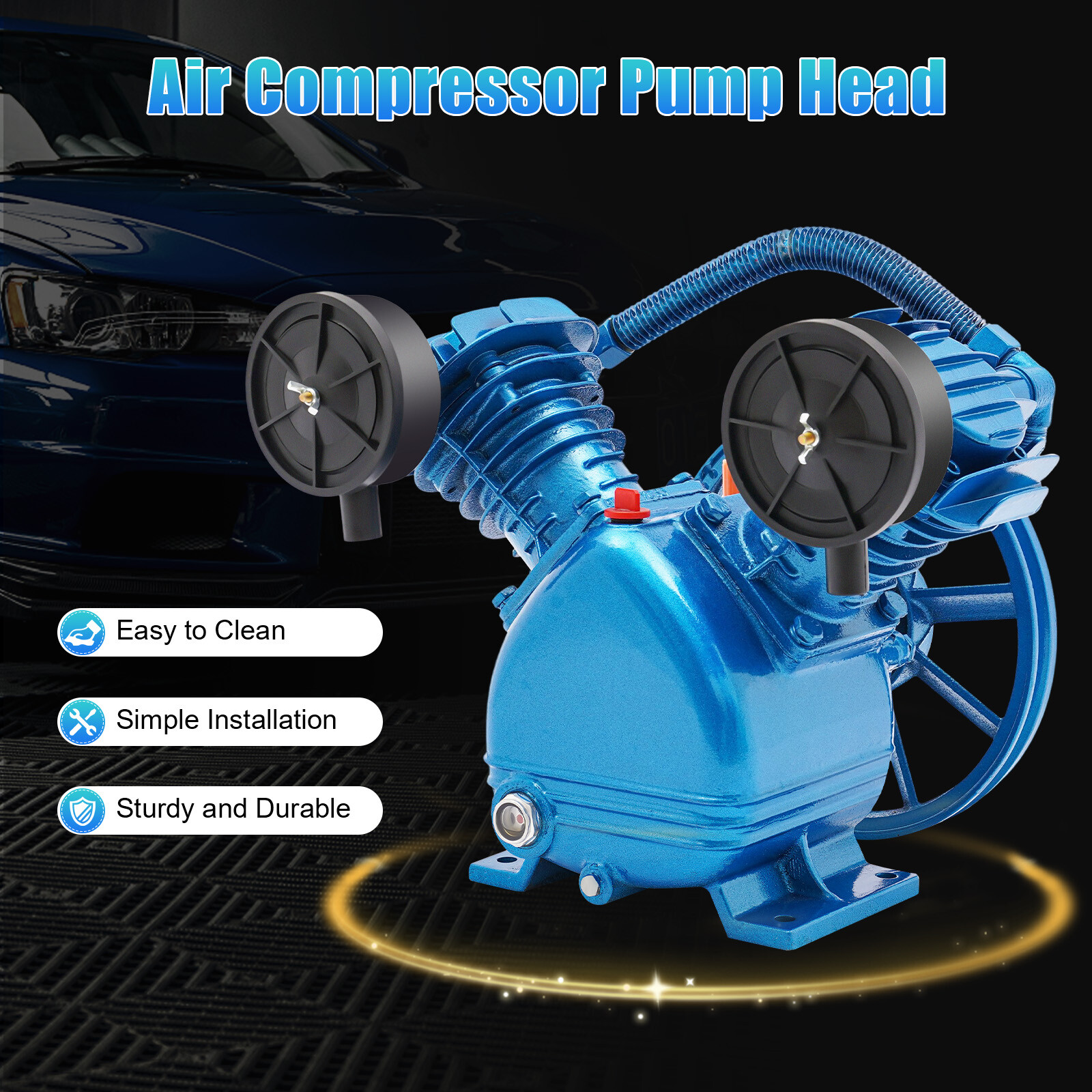 Replacement Air Compressor Pump Single Stage V Style Twin Cylinder 3 HP 2-Piston gallery