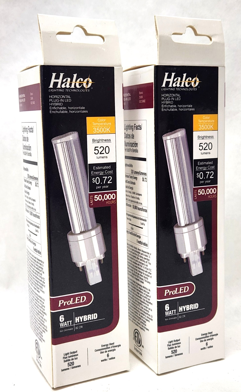 2 pcs - Halco PL6H/835/HYB/LED 81161 LED Plug-in Horizontal 6W 3500K Hybrid Bulb gallery