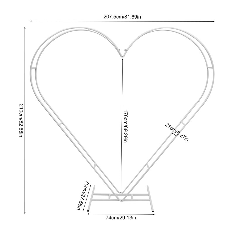 Metal Heart Shaped Wedding Arch Backdrop Stand White for Wedding Ceremony gallery