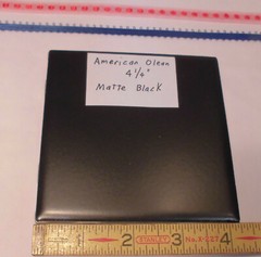 1 pc. *Matte Black* Ceramic Tile by The American Olean Co. 4-1/4″ New Stock