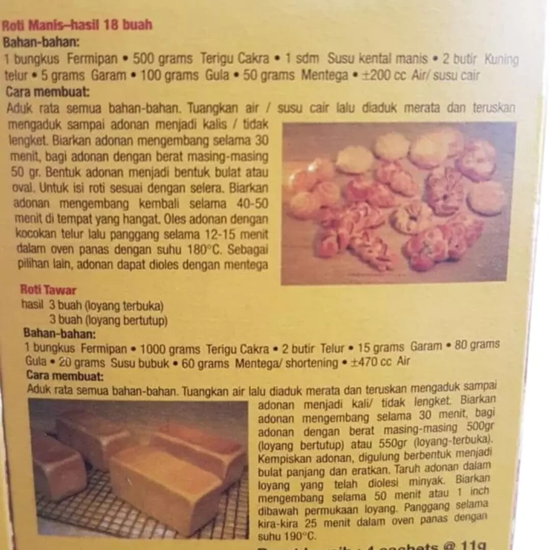 Fermipan Red Instant Dried Yeast For Fresh Baking Bakery Bread Bakers 4 sachets gallery