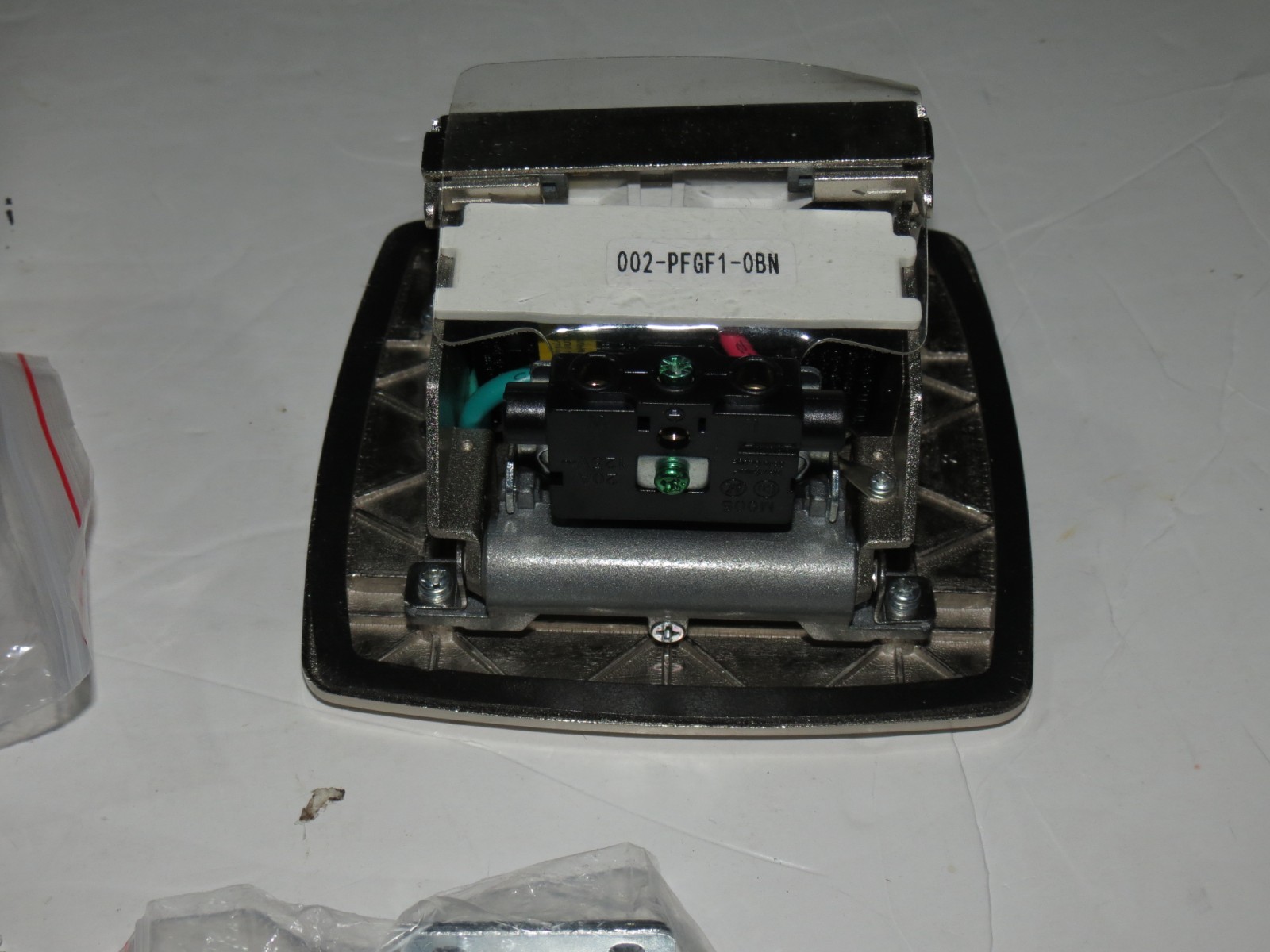 Pop-Up Floor Box with 15 Amp, Tamper-Resistant Self-Test GFCI Outlet, Brushed gallery