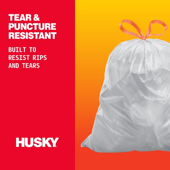 Husky 13 Gallon Tall Kitchen Drawstring Bags, 120 Bags gallery