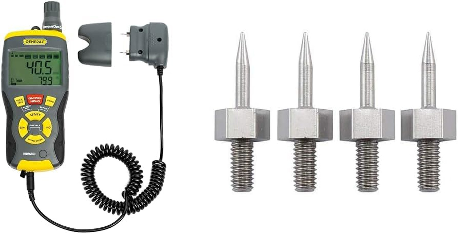 RHMG650 9-In-1 Thermo-Hygrometer with Pin/Pinless Moisture Meter & PIN3 Replacem gallery