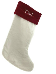 Pottery Barn Christmas Stocking “Dad” Monogram Stitched Daddy Velvet Holiday 22″