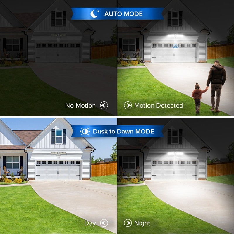 36W=250W LED Motion Sensor Lights Security Floodlights 3600lm IP65 White PIR gallery