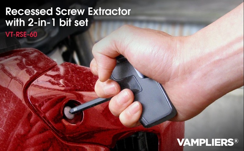VamPLIER Stripped Screw Extractor For Counter Sunk Screws, 2-in-1 Bit Set gallery