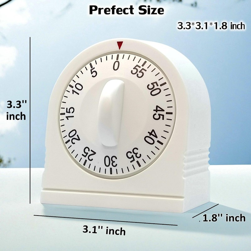 60 Minute Wind Up Timer, Visual Mechanical Timer with Loud Alarm, Manual Countd gallery