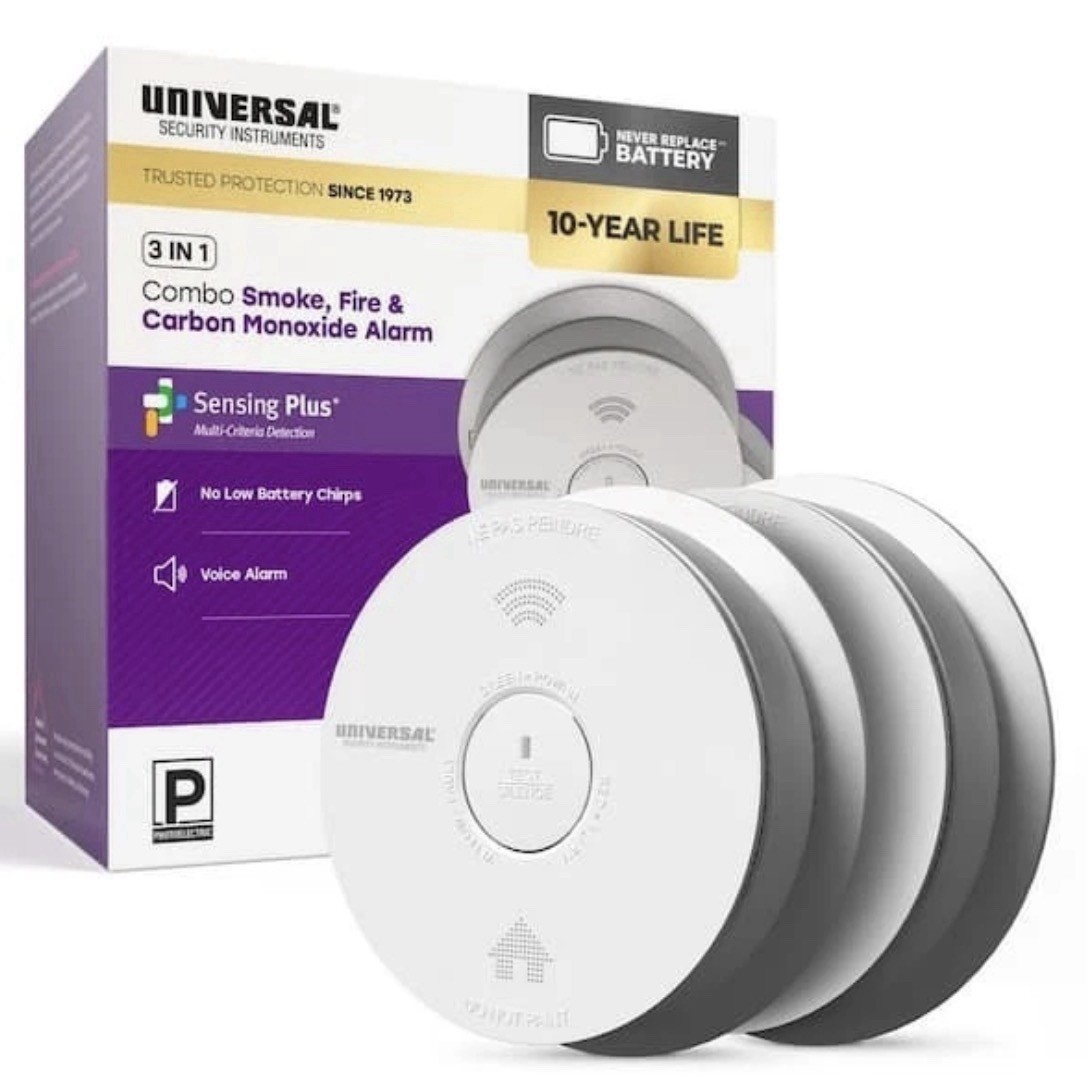 USI 2-Pack 10-Year Battery Comb Smoke+Carbon Monoxide Detector Voice Alarm gallery